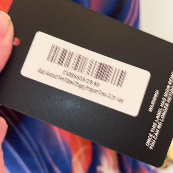 NWT Womens Multi Abstract Print Strappy Bodycon Dress from PLT. - Picture 3 of 10